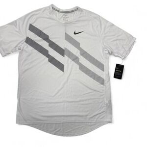 Nike Dri FIT Mens Running T-Shirt White Athletic Lightweight Mens XL NWT 857815